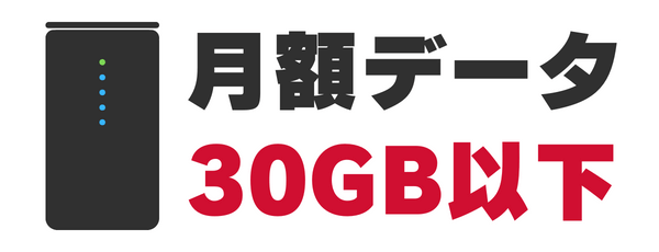 月間データ使用量 30GB以下