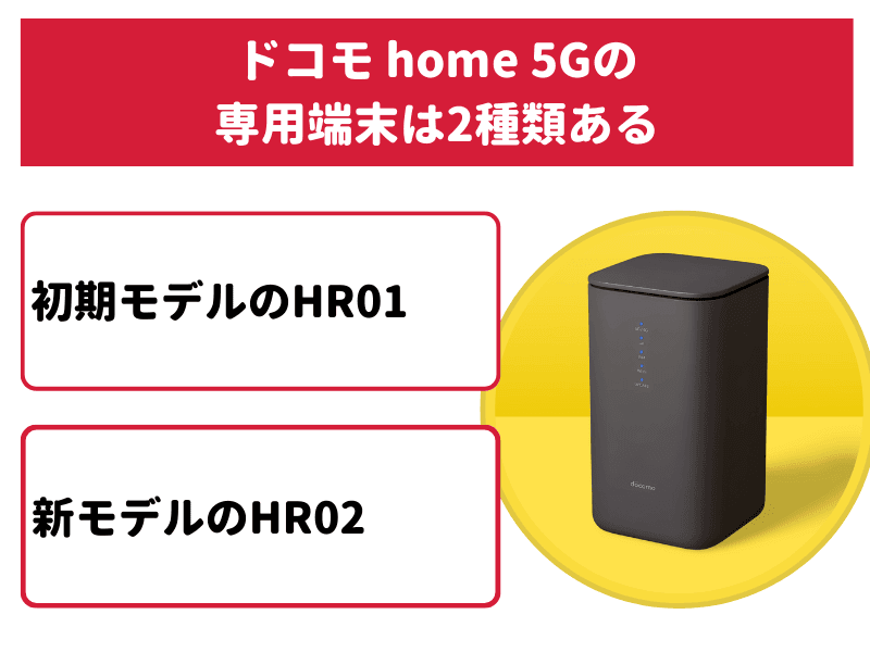 ドコモ home 5Gの専用端末はHR01とHR02の2種類ある