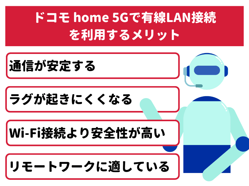 ドコモ home 5Gで有線LAN接続を利用するメリット
